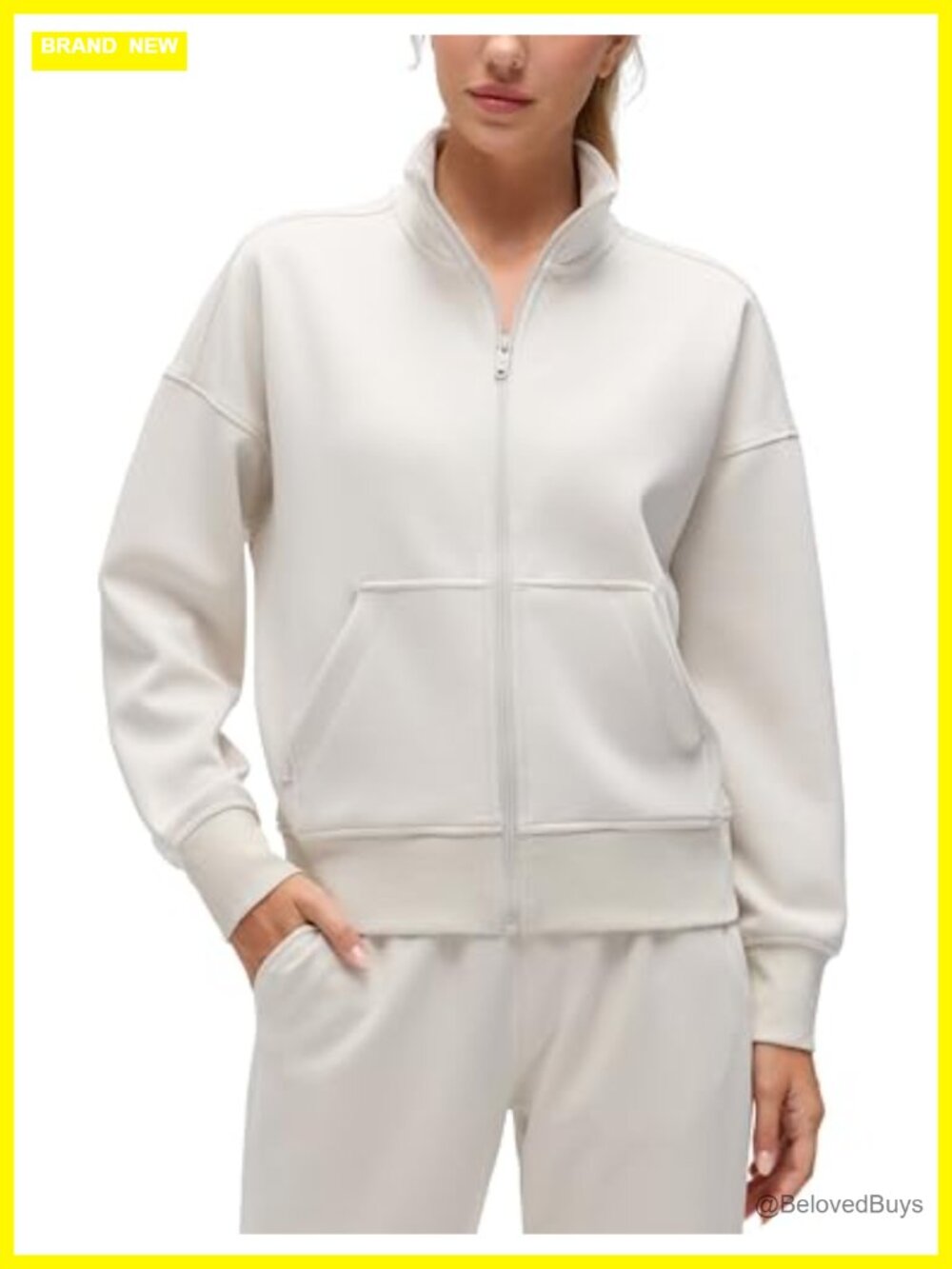 Full Zip Mock Neck Sweatshirt SoftAura Waist Length Jacket